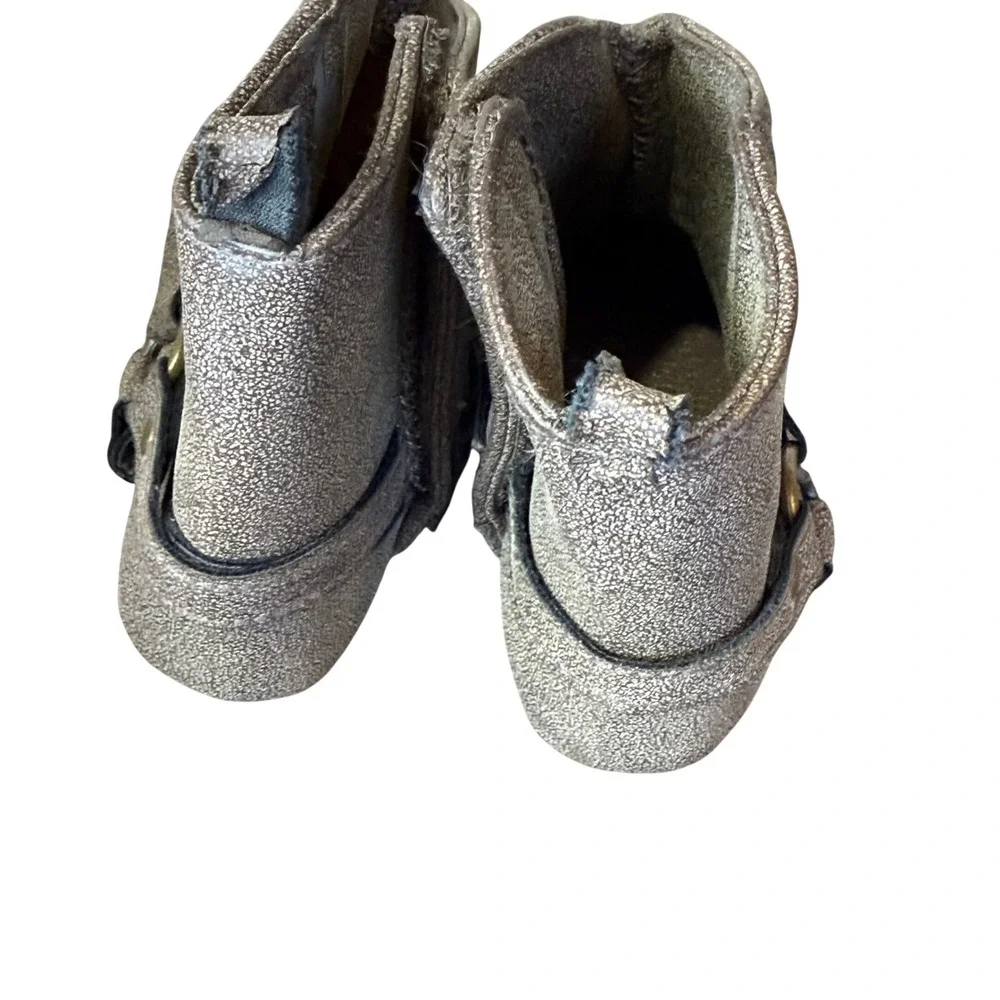 Carters Baby Boots Size‎ 3-6 Months Brown Faux Suede Buckle Strap Western Infant